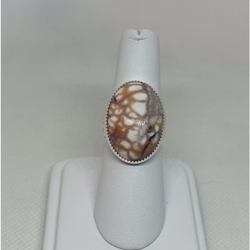 19Ct Dragon Vein Agate Ring Handmade